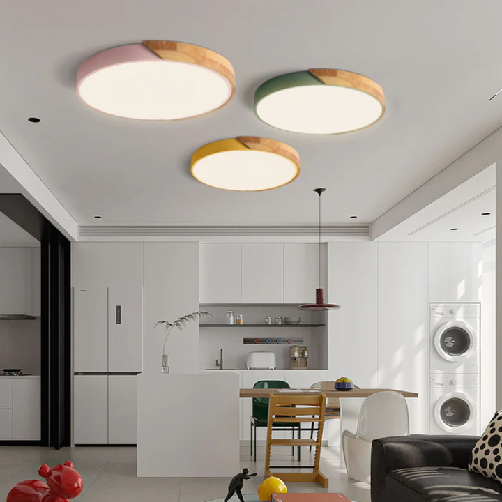 Lampa sufitowa drewniana Delos Skandi | Naturalne światło LED w designerskim stylu