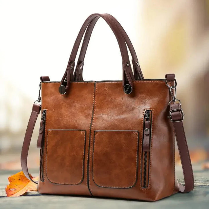 Elegancka Klasyczna Skórzana Torba na Ramię