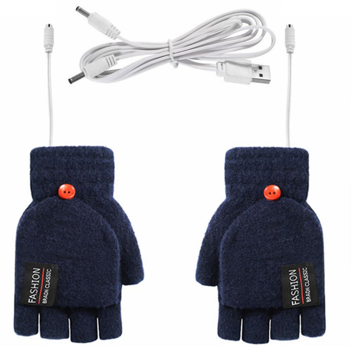 Rękawiczki USB bez palców, ogrzewane z dwóch stron