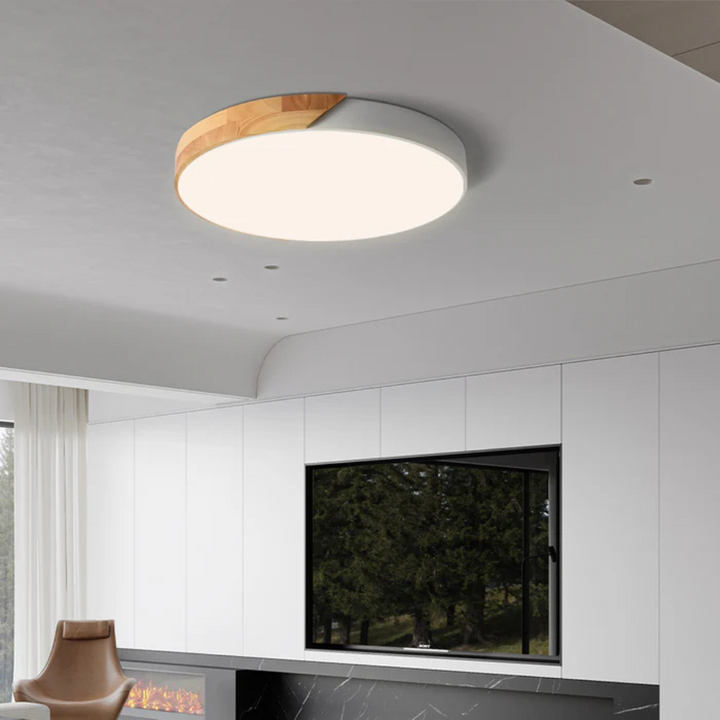 Lampa sufitowa drewniana Delos Skandi | Naturalne światło LED w designerskim stylu