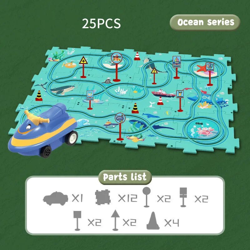 Edukacyjny zestaw puzzli z pojazdami - CleverKids