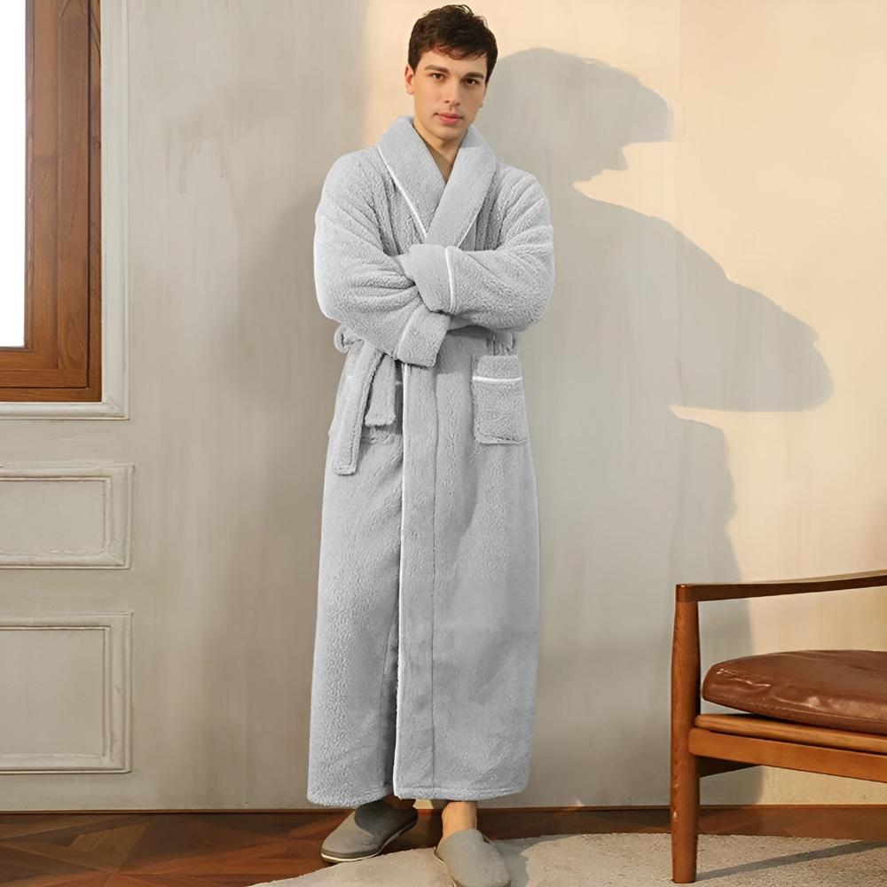 Luksusowy Fleece Ciepło Komfortowy Szlafrok