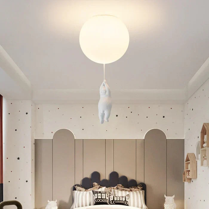 Dziecięca lampa sufitowa z misiem i balonem - CloudBear
