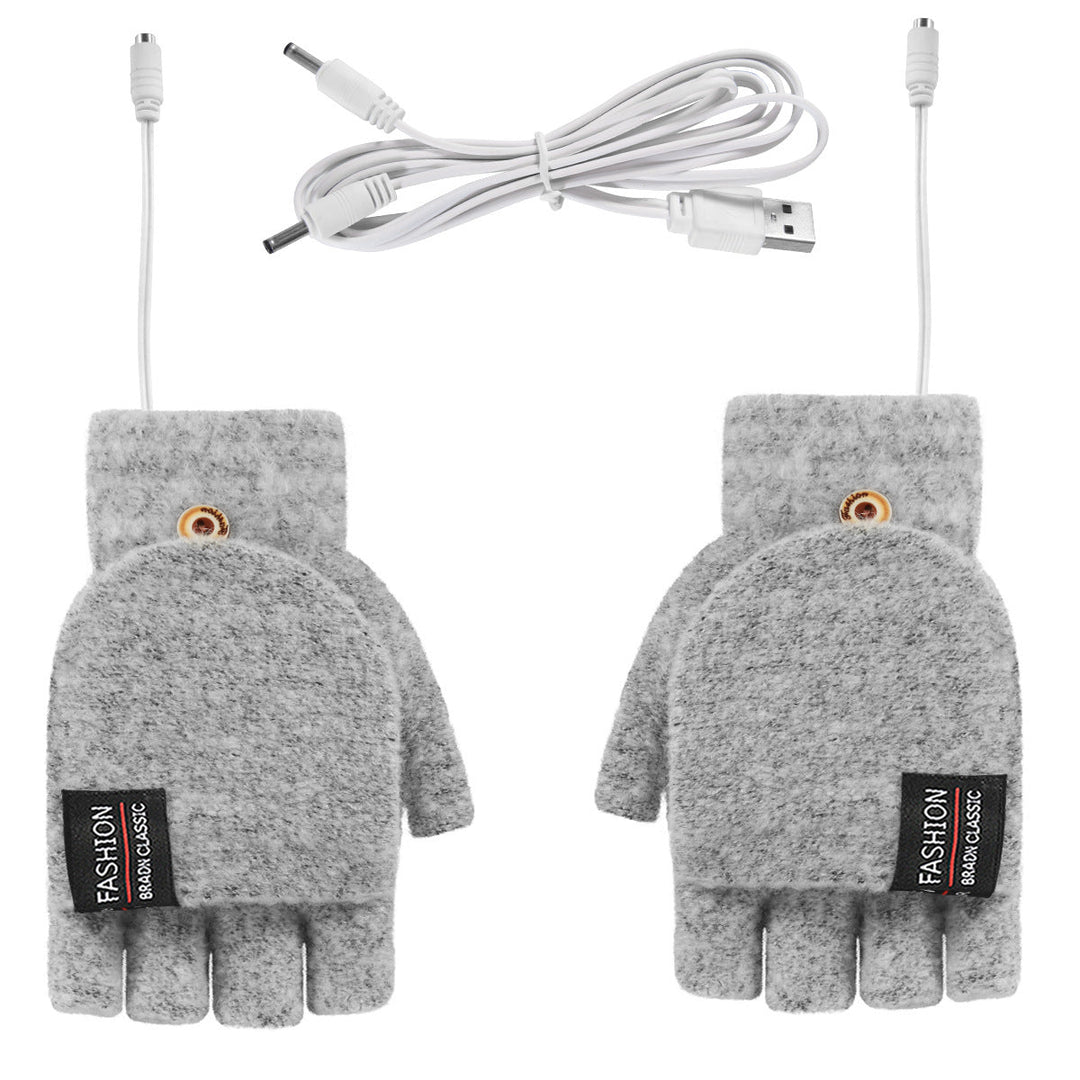 Rękawiczki USB bez palców, ogrzewane z dwóch stron