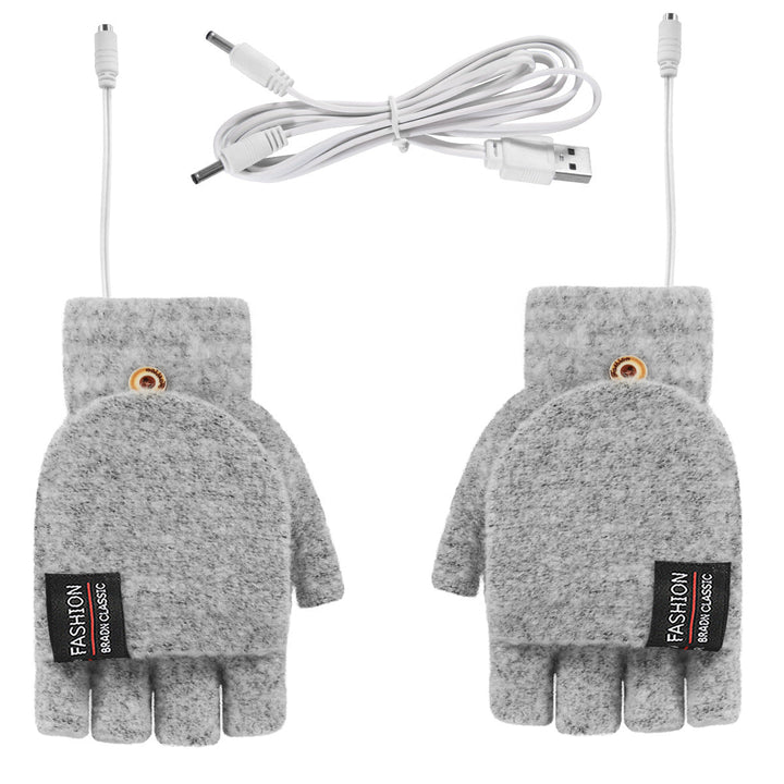 Rękawiczki USB bez palców, ogrzewane z dwóch stron