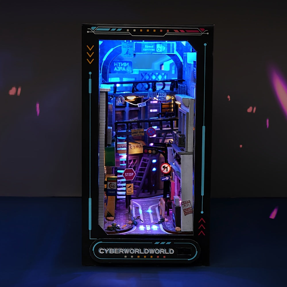 Zestaw DIY Gablota Cyberpunk – Model 3D do Dekoracji Domu z Podświetleniem