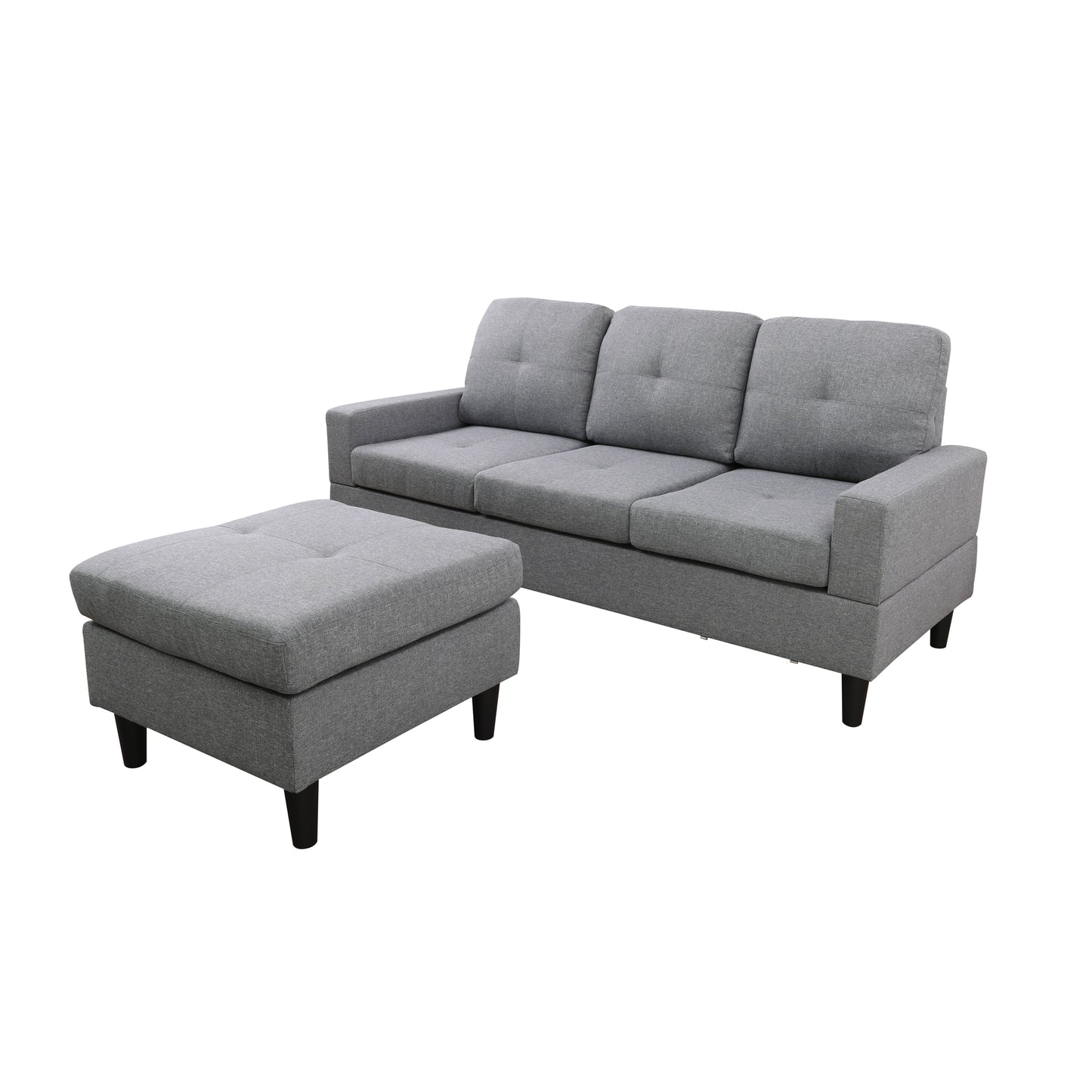 Sofa narożna z pufami i schowkiem