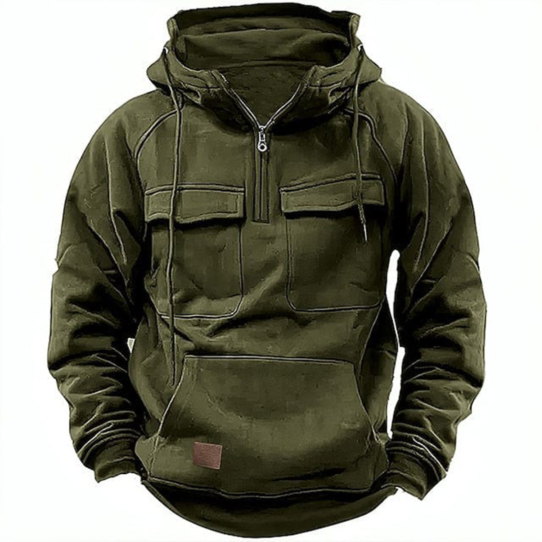 Hoodie Motocyklowy Retro dla Mężczyzn - Surowy Styl Spotyka Codzienny Komfort