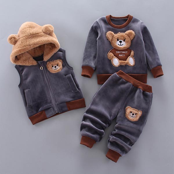 Trzyczęściowy zestaw dla niemowląt i małych dzieci z motywem misia – BearHugs