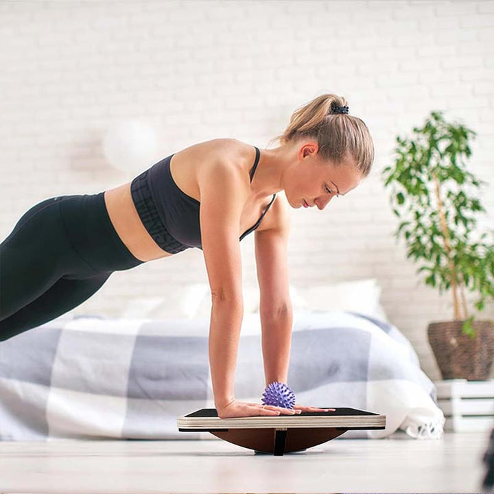 Drewniana platforma równoważna - trening siły, równowagi i rehabilitacja