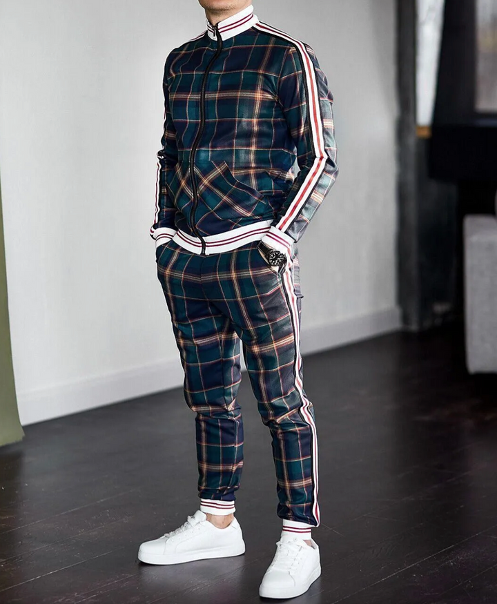 Stylowy męski dres w kratkę – Dorian