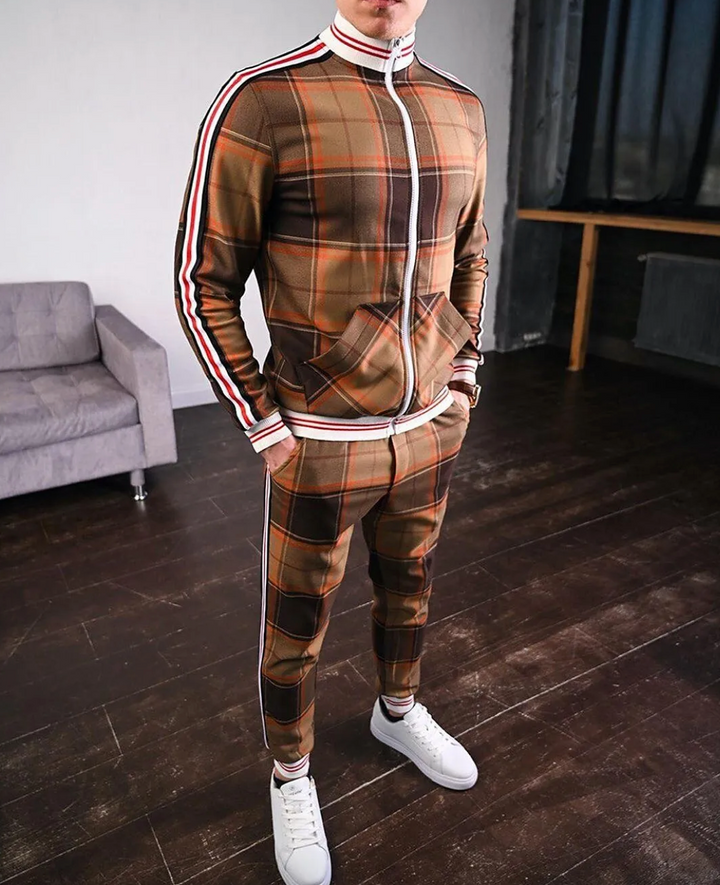 Stylowy męski dres w kratkę – Dorian