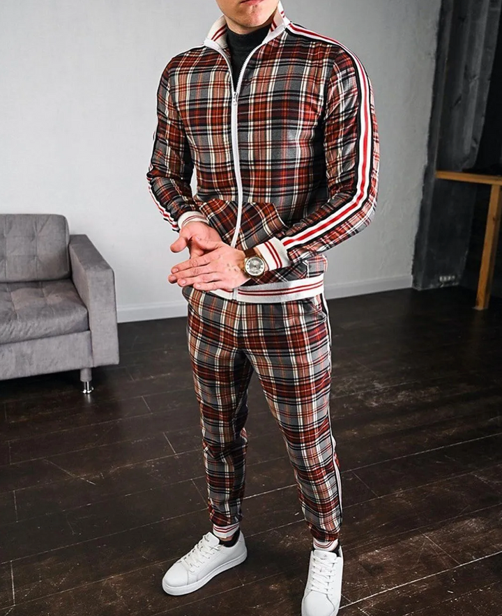 Stylowy męski dres w kratkę – Dorian