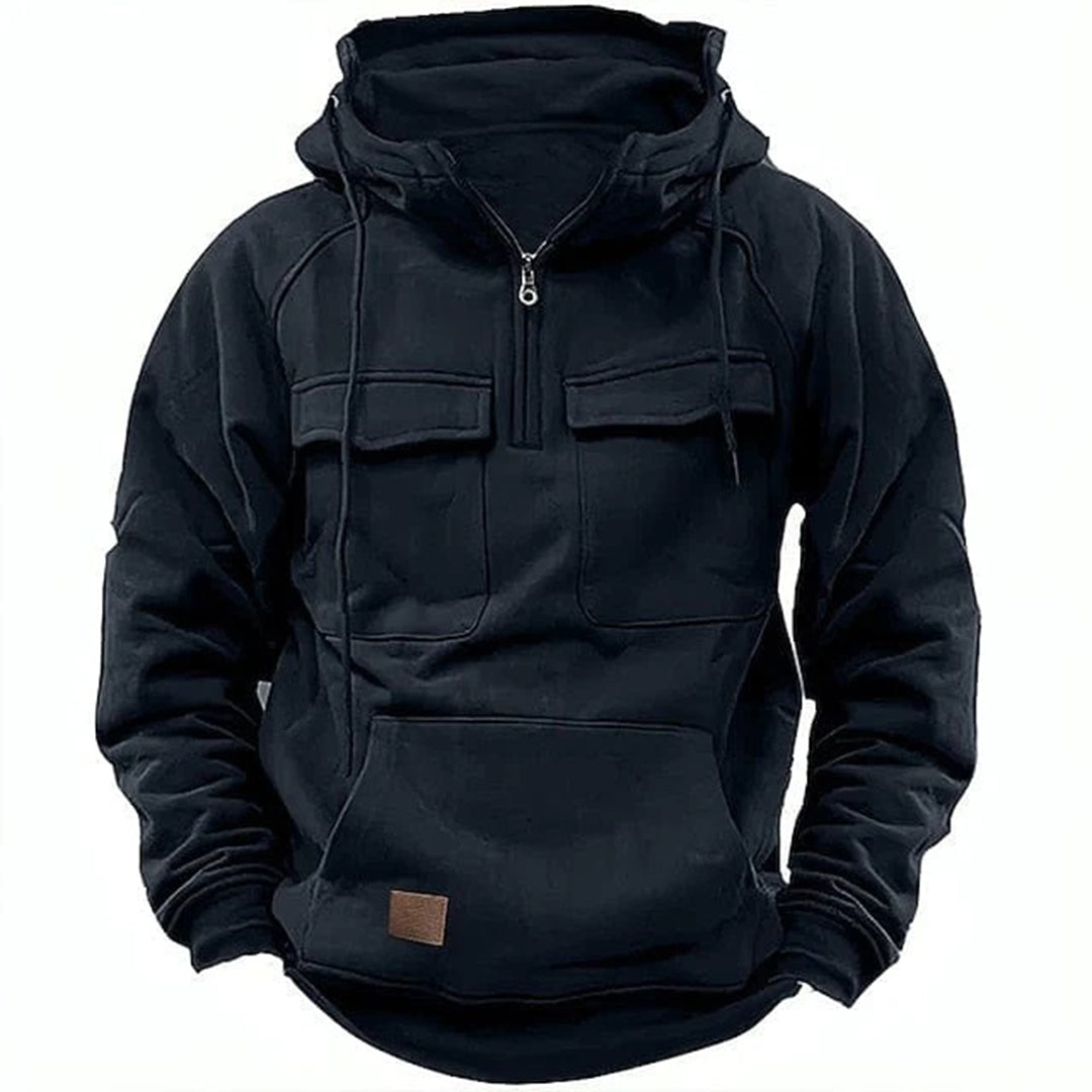 Hoodie Motocyklowy Retro dla Mężczyzn - Surowy Styl Spotyka Codzienny Komfort