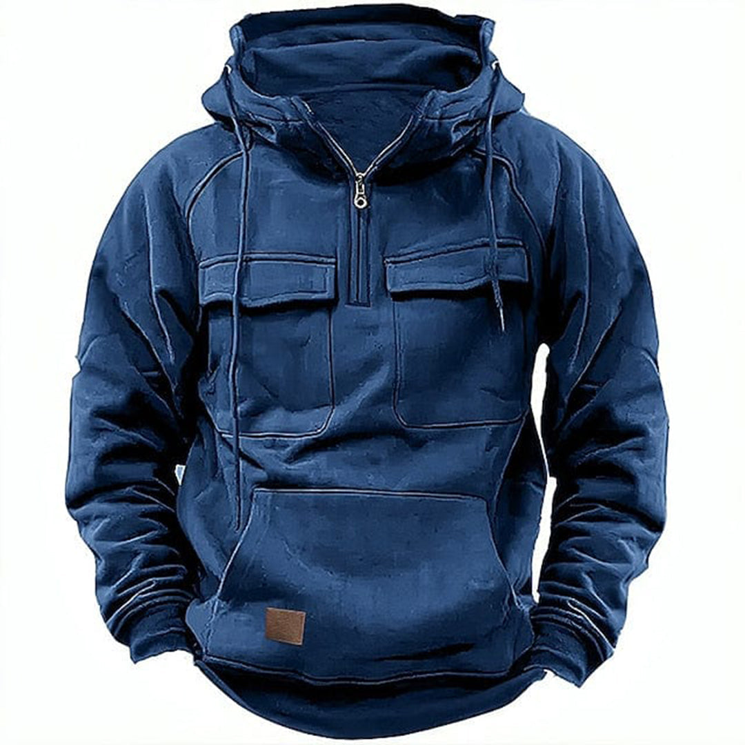 Hoodie Motocyklowy Retro dla Mężczyzn - Surowy Styl Spotyka Codzienny Komfort