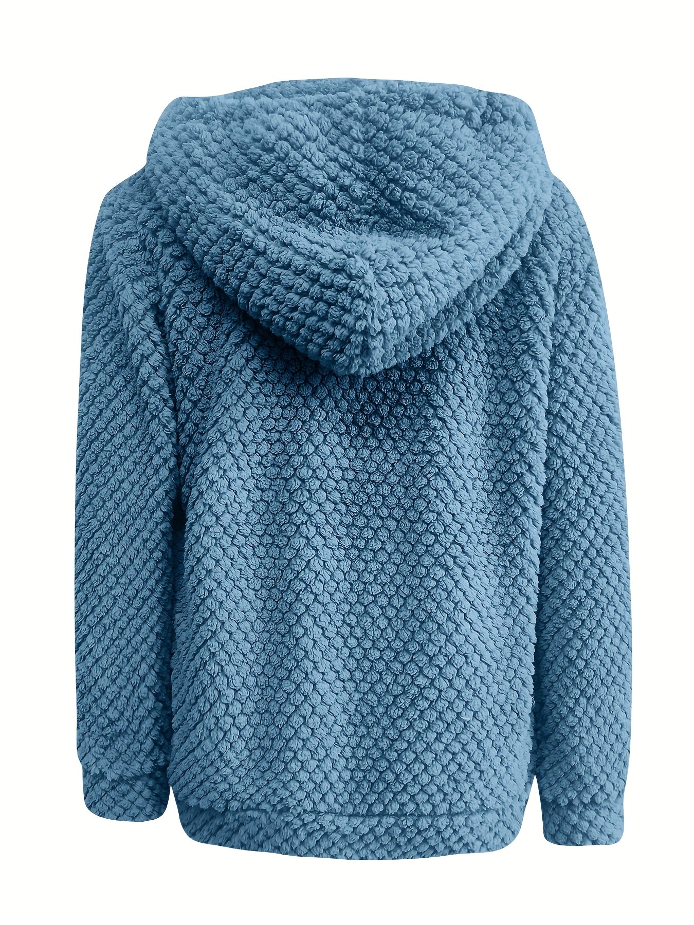 Bluza damska z kapturem z pętelkową fakturą krótkim zamkiem i ściągaczami