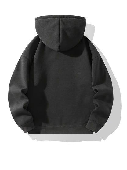 Bluza męska z kapturem z krótkim zamkiem i elastycznymi ściągaczami