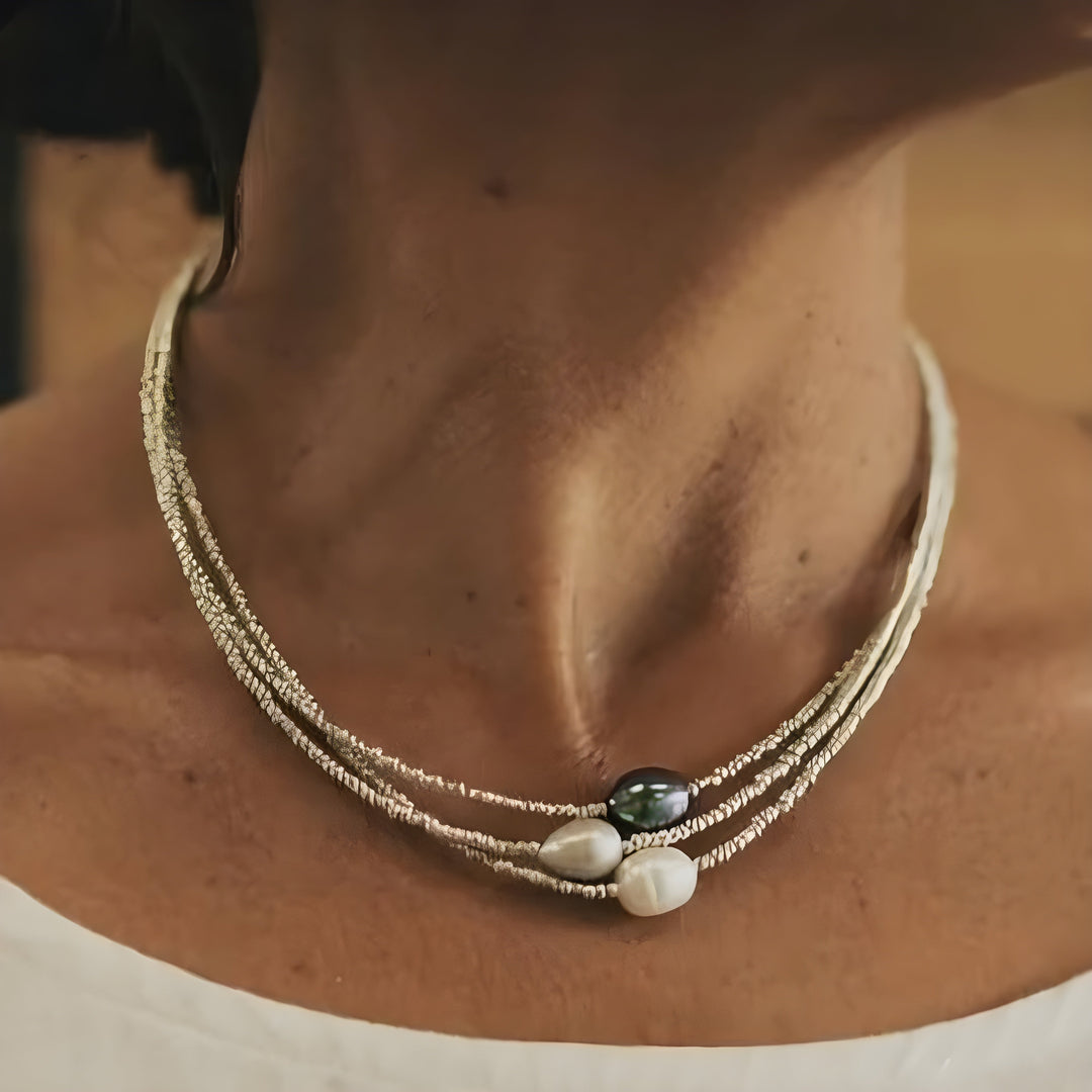 Elegancki naszyjnik z naturalnych pereł