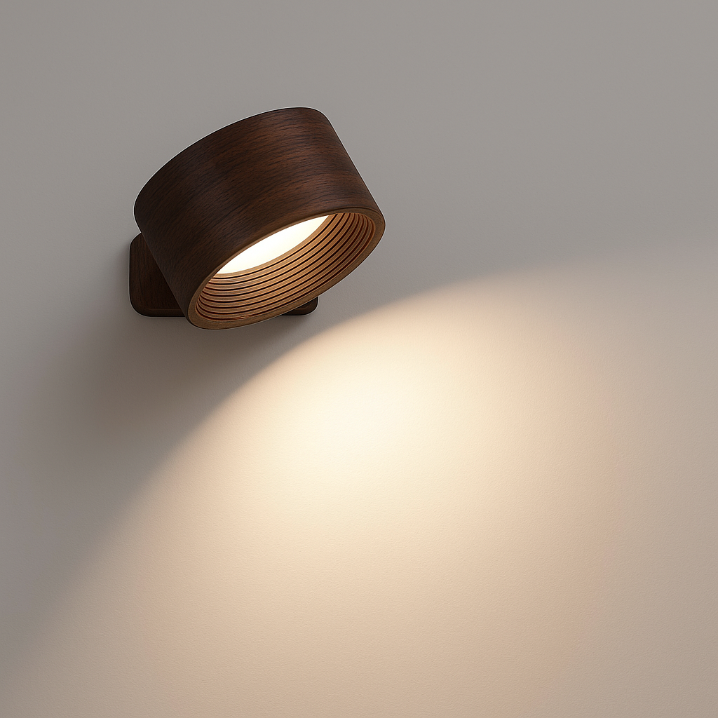Bezprzewodowa lampa ścienna LED z obrotem 360°, ściemnianiem dotykowym, 3 barwami światła i akumulatorem USB-C