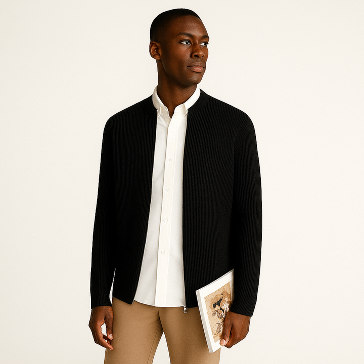 Męski Casual Zipper Knit Cardigan
