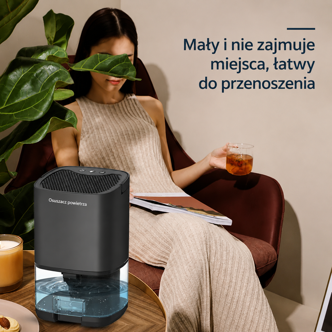 Przenośny osuszacz powietrza 2 w 1 1000 ml z filtrem powietrza i lampką nocną