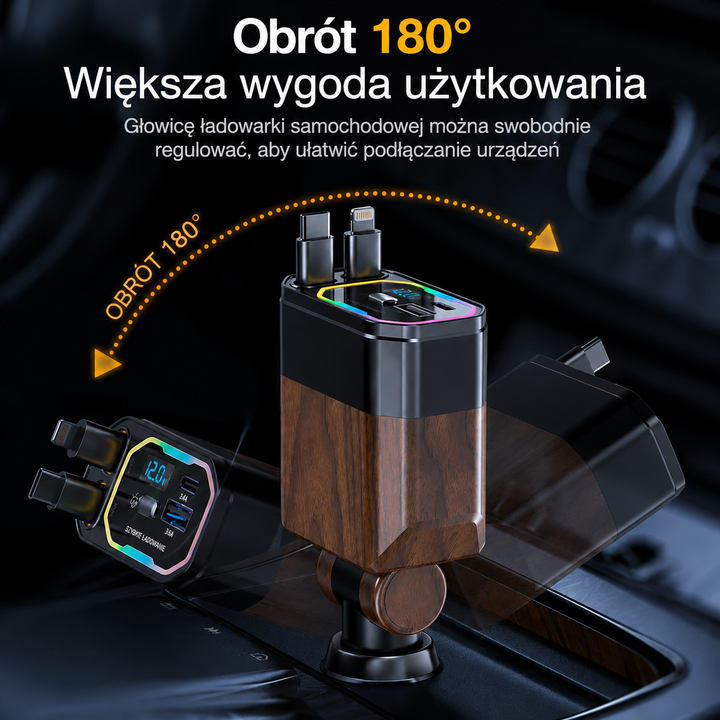 Ładowarka samochodowa Vega 120W 4-w-1