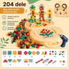 Zestaw Montessori skrzynka z narzędziami dla dzieci z zabawkową wiertarką, 204 elementy