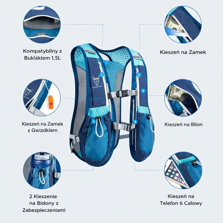 Kamizelka biegowa Ultra Trail do nawadniania