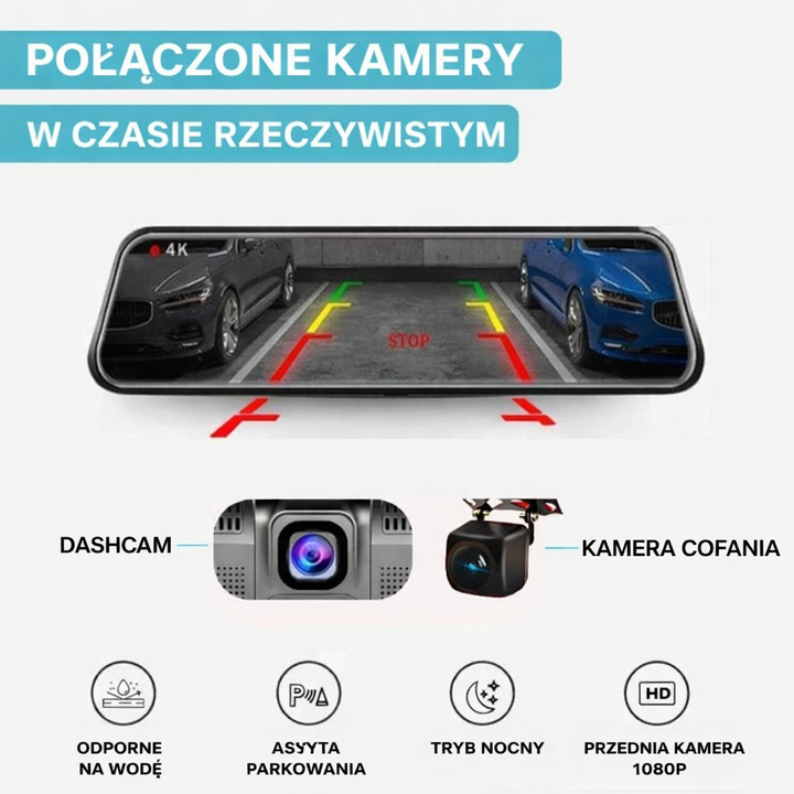 Lusterko wsteczne DashCam CarPlay