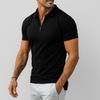 Męska koszulka polo slim fit z pół zamkiem