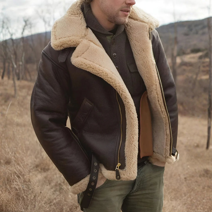 Męska kurtka w stylu shearling