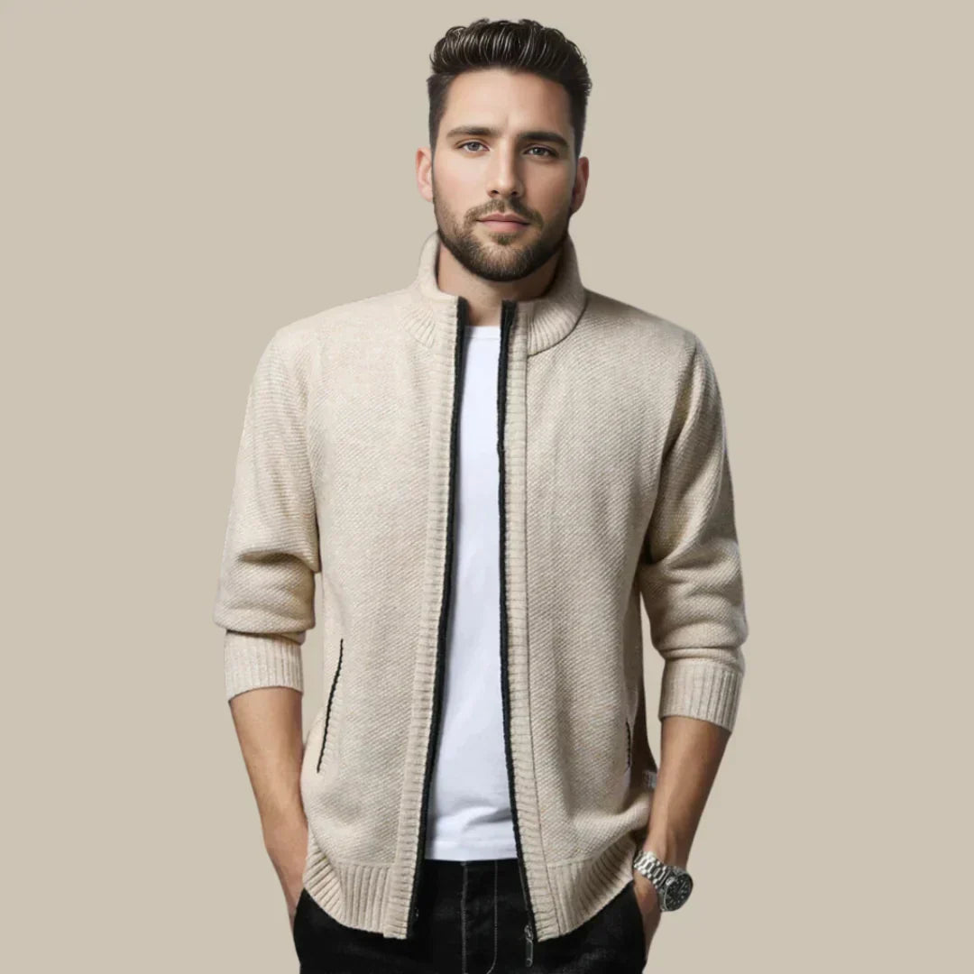 Casualowy kardigan z zamkiem - Blake