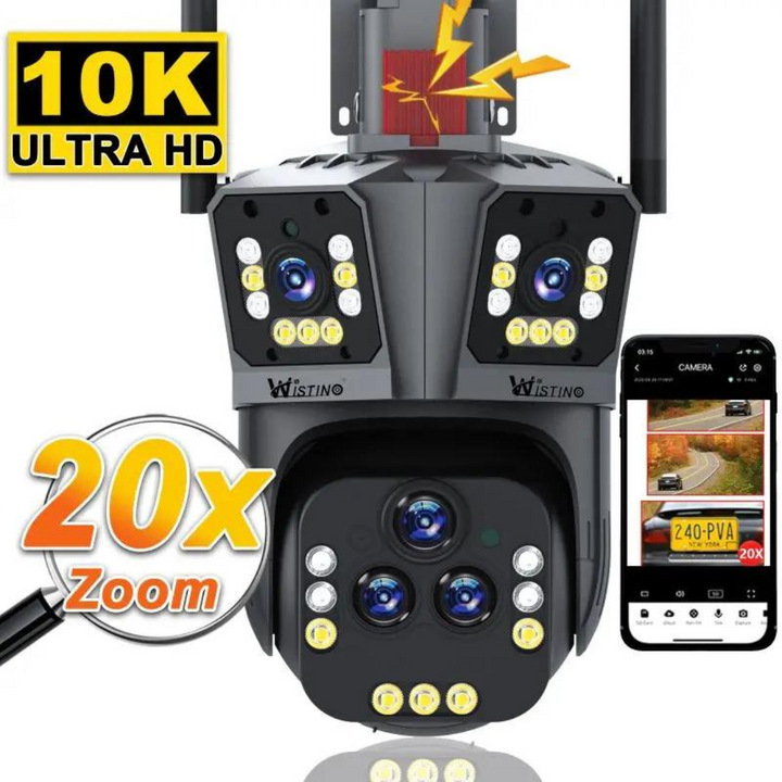 Kamera bezpieczeństwa WiFi 10K z 20 MP i 20-krotnym zoomem – DualGuard Ultra 10K