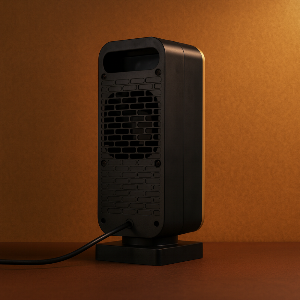 Kwadratowa grzejka ceramiczna 500W, cicha, z zabezpieczeniem przed przewróceniem