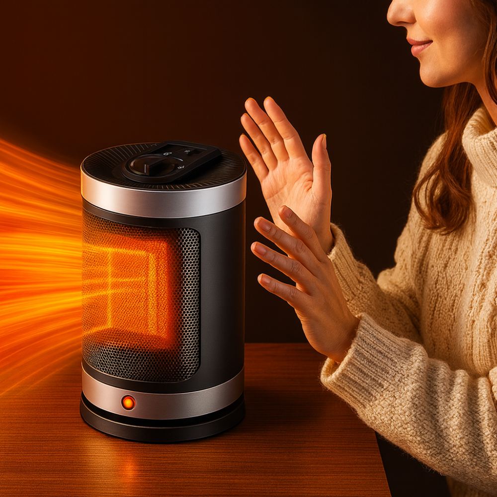 Ceramiczny grzejnik 900 W z regulowanym termostatem