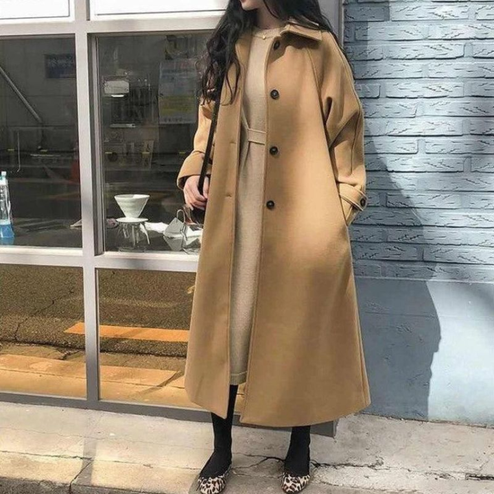 Kobiecy Elegancki Dlugi Plaszcz