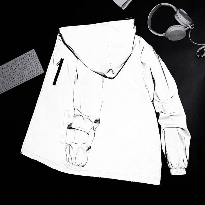 Mocno odblaskowa i wodoodporna kurtka przeciwdeszczowa unisex – LumiSafe