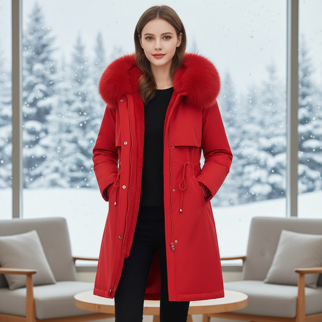 Parka polarowa z kapturem - Silvia
