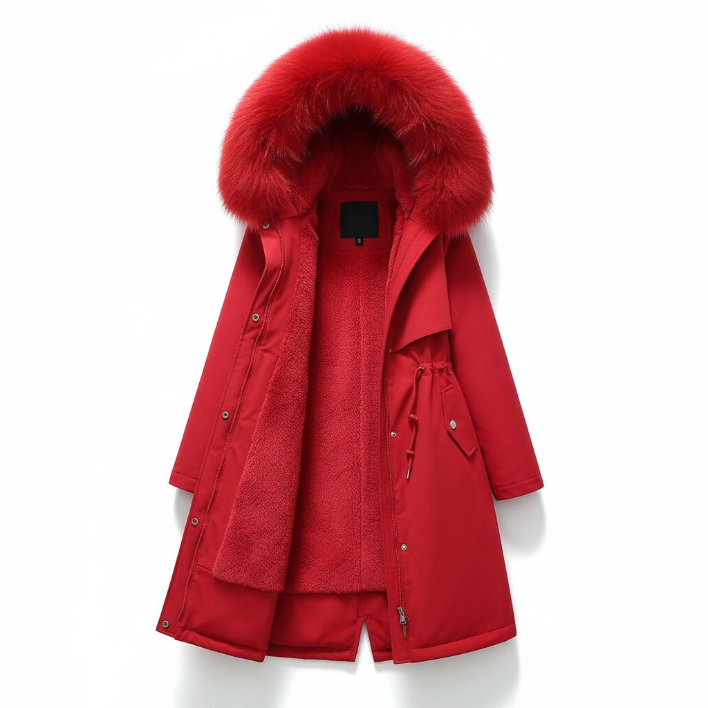 Parka polarowa z kapturem - Silvia