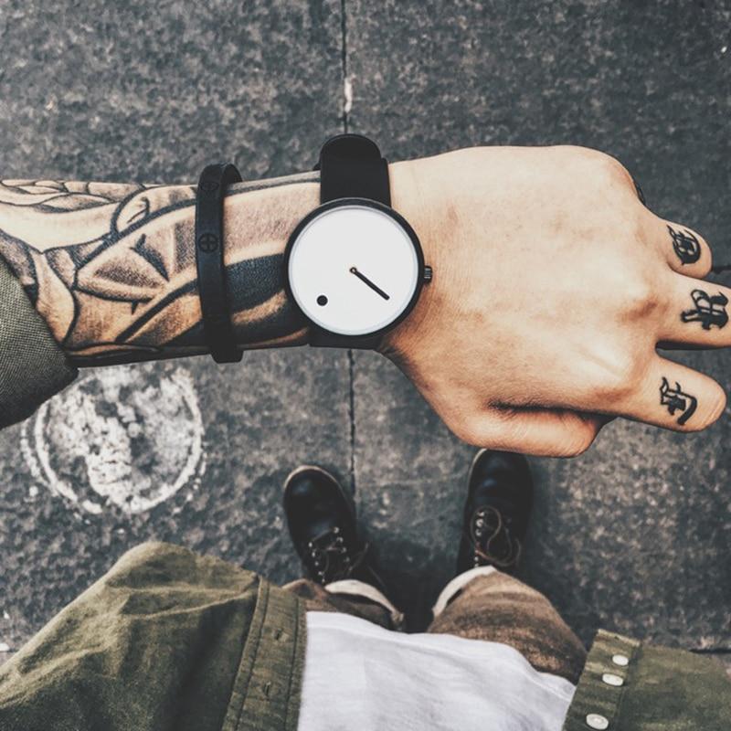 IcoolGadgets Zegarek Kwarcowy Męski Luksusowy Casualowy Czarny Zegarek Kwarcowy Japoński Zegarek Modny Designerski Prosty Męski