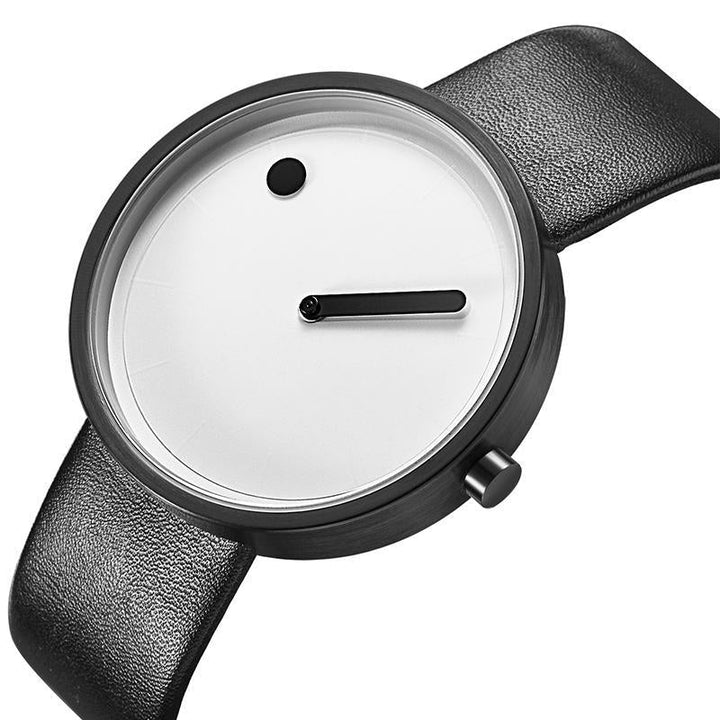 IcoolGadgets Zegarek Kwarcowy Męski Luksusowy Casualowy Czarny Zegarek Kwarcowy Japoński Zegarek Modny Designerski Prosty Męski