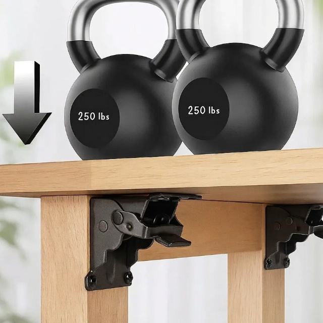 Składane uchwyty do nóg stołu 90° z automatyczną blokadą – zestaw 2 sztuk, nośność do 225 kg