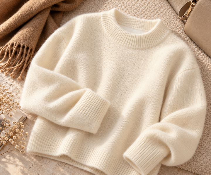Elegancki damski sweter z kaszmiru ze stójką