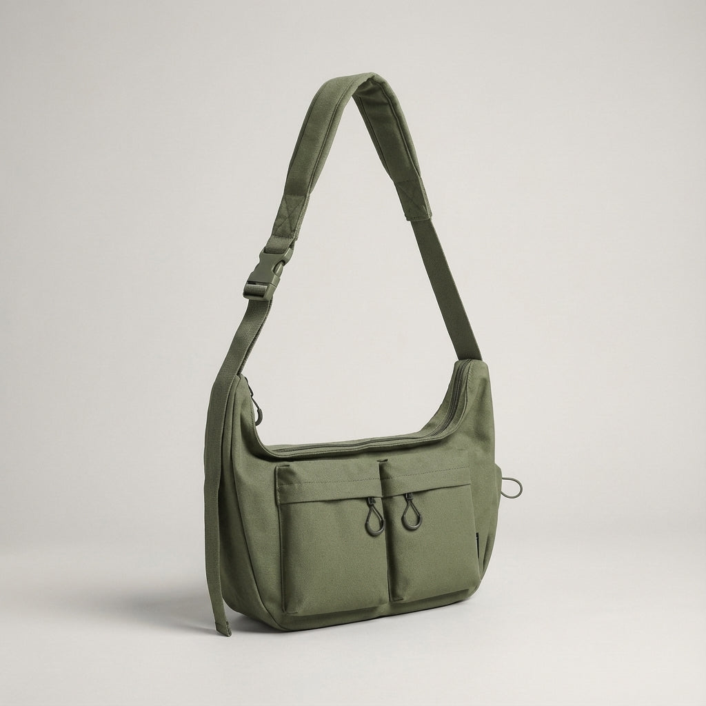 Duża płócienna torba crossbody - UrbanLoom