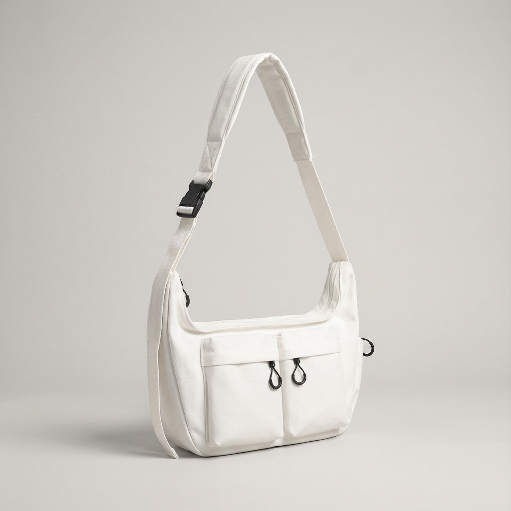 Duża płócienna torba crossbody - UrbanLoom