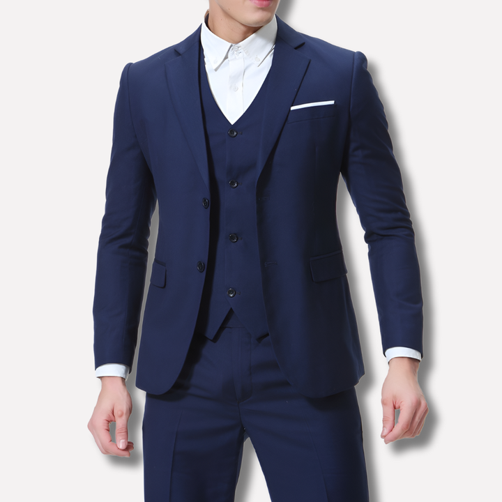 Męski garnitur slim fit 3-częściowy