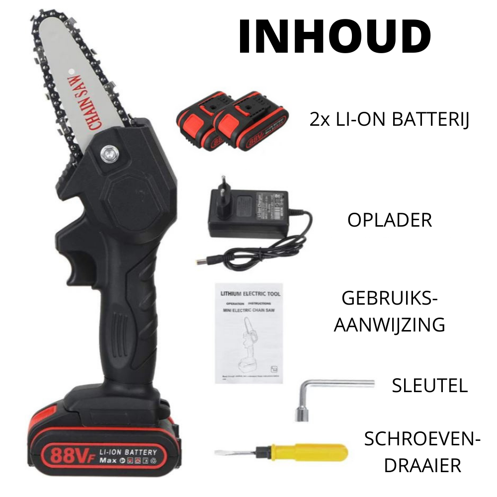 HandyPRO elektryczna piła łańcuchowa akumulatorowa | mocna i szybka do przycinania i piłowania!