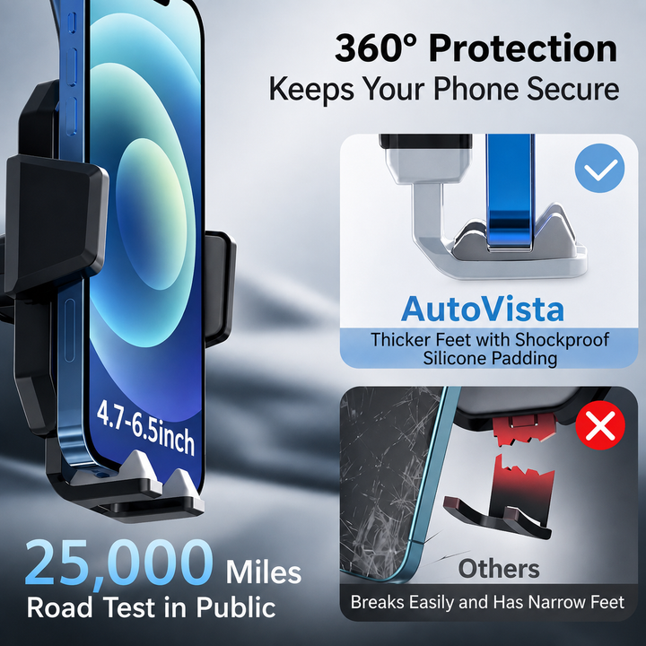 Uchwyt samochodowy na telefon | z przyssawką | obrót 360° i regulowane ramię | AutoVista