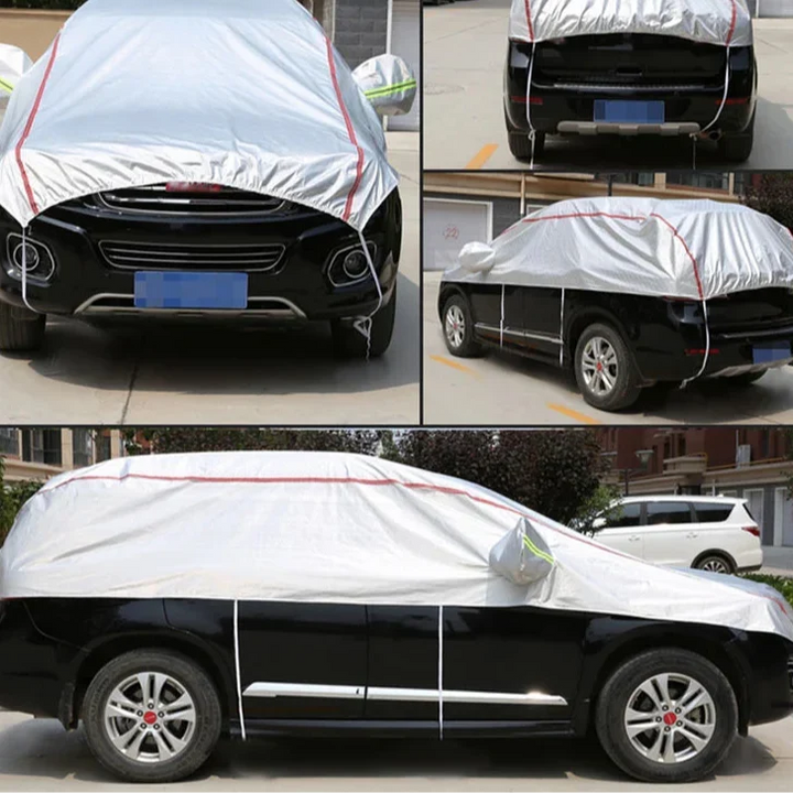 AutoVioro wodoodporny pokrowiec samochodowy | Ochrona UV i przed ciepłem | Odporny na wiatr i zabezpieczony przed kradzieżą | Tkanina Nano-Oxford