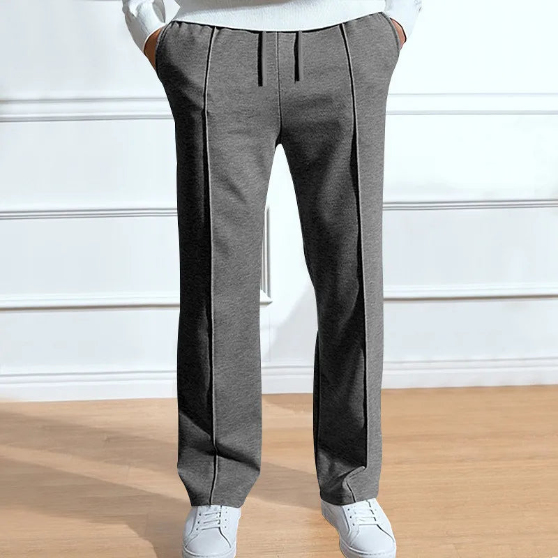 Męskie spodnie slim fit z elastycznym pasem ze ściągaczem